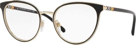 Burberry Women's BE1324 Eyeglasses, Black/Light Gold, 52/19/140